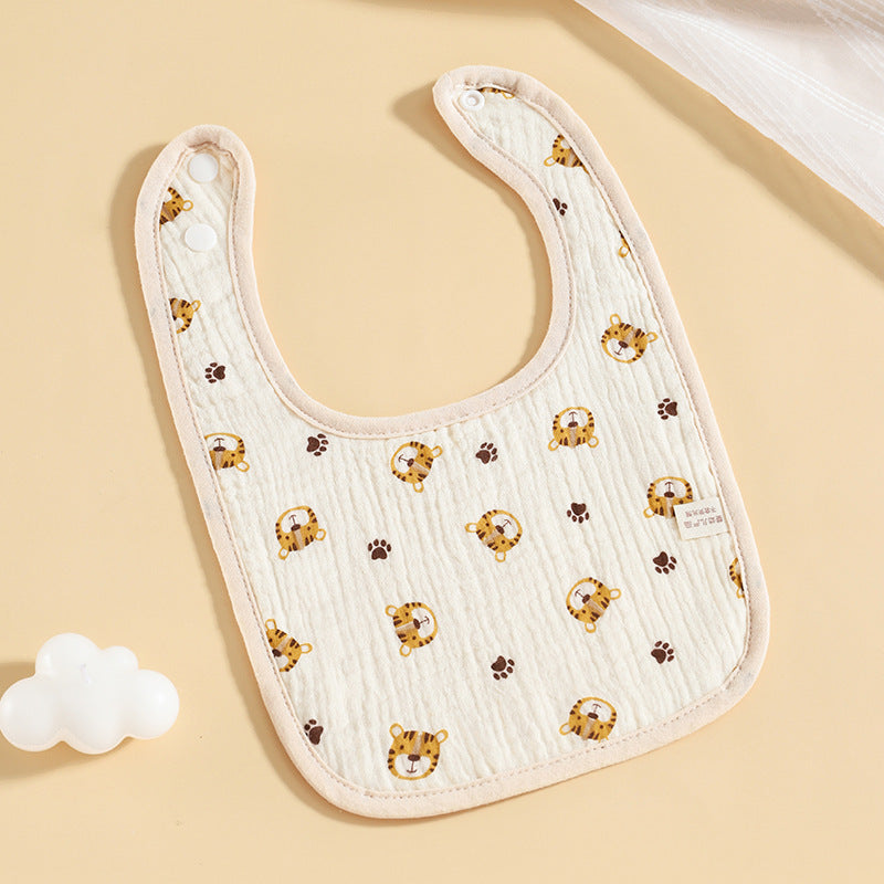 Soft and Absorbent: Pure Cotton Six-Layer Gauze Baby U-Shaped Bib