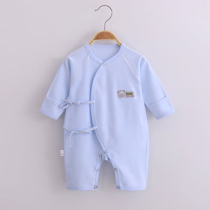 Adorable Baby Cotton Long-Sleeved Lace-Up Butterfly Jumpsuit