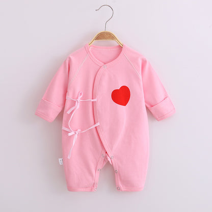 Adorable Baby Cotton Long-Sleeved Lace-Up Butterfly Jumpsuit