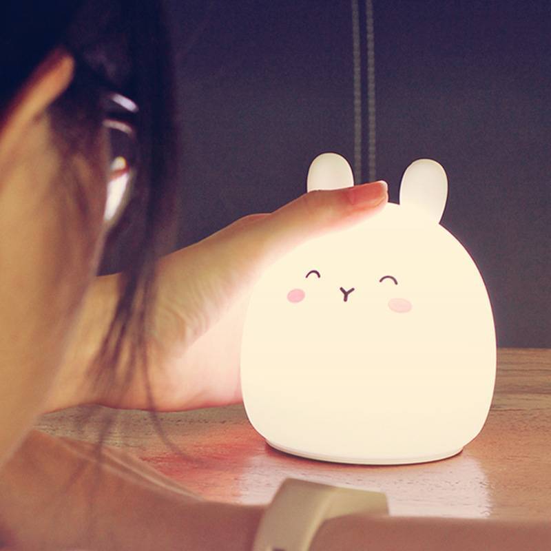 Rechargeable Silicone Cute Rabbit Night Light: Soft Glow for Sweet Dreams