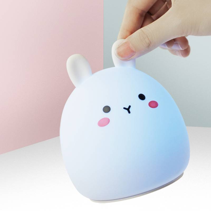 Rechargeable Silicone Cute Rabbit Night Light: Soft Glow for Sweet Dreams