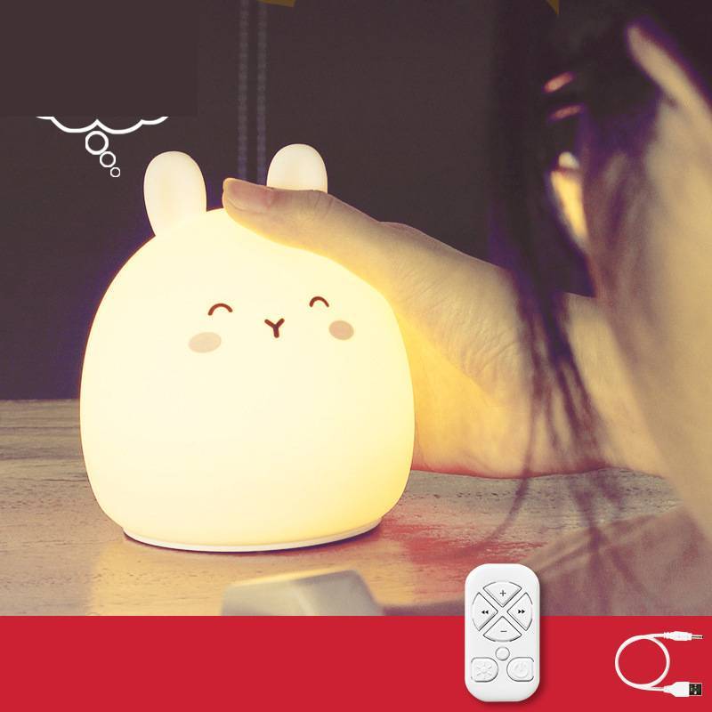 Rechargeable Silicone Cute Rabbit Night Light: Soft Glow for Sweet Dreams