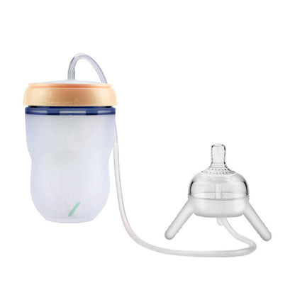 Easy Transition: Silicone Sippy Feeding Bottle for Children's Training Cups