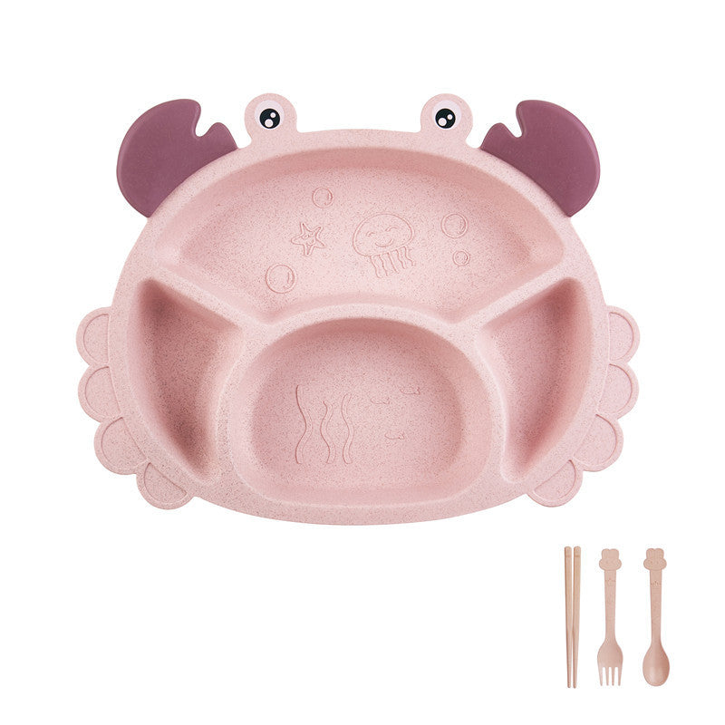 Make Mealtime Fun: Children's Crab Cutlery 6-piece Set - Creative Shaped Dining Plate for Home