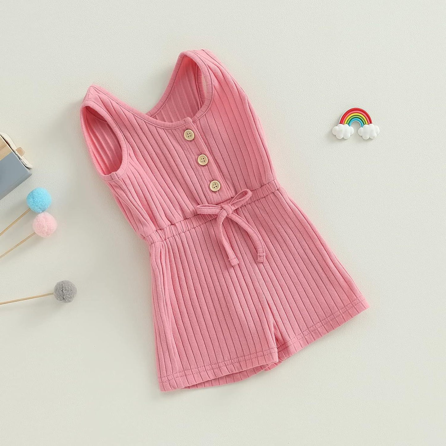 Irresistible Infant Baby Girl Ribbed Sunken Stripe Jumpsuit: Stylish Comfort for Your Little One!