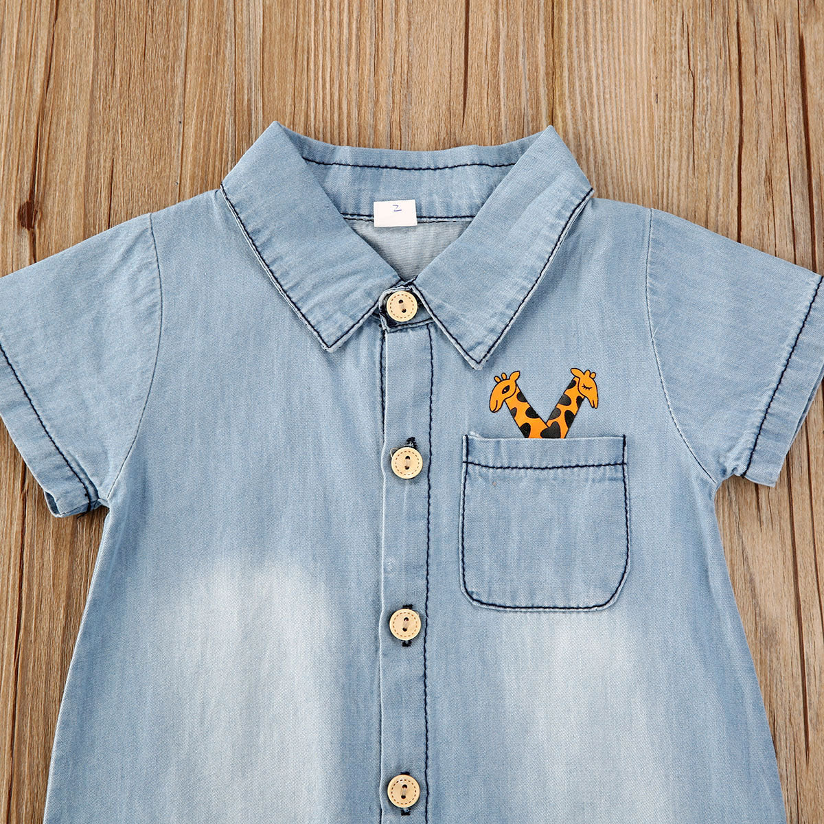 Stylish Boys and Girls Baby Denim Short-Sleeved Collared Romper: Comfort and Charm Combined