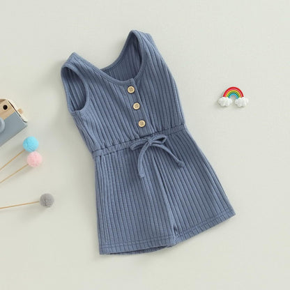 Irresistible Infant Baby Girl Ribbed Sunken Stripe Jumpsuit: Stylish Comfort for Your Little One!